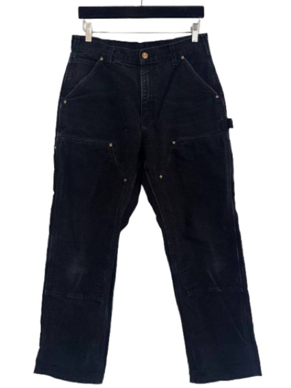 Carhartt Iconic B01 Firm Duck Double-Front Dungaree Black Made in USA Workwear